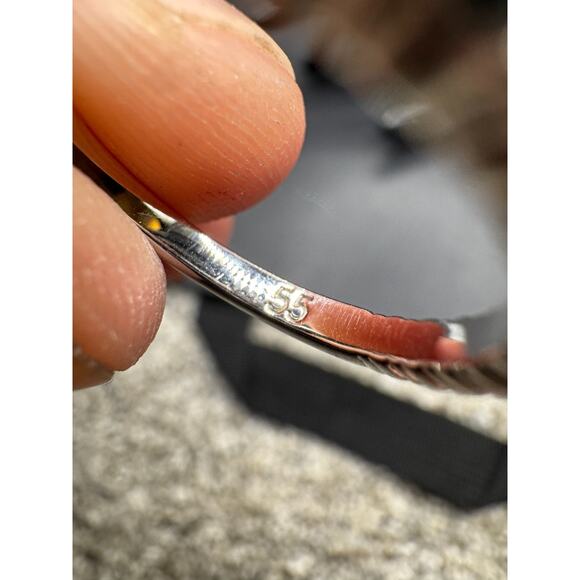 Swarovski Black Crystal Rhodium Plated Eternity Band Ring Size 7 Stackable - Picture 8 of 10